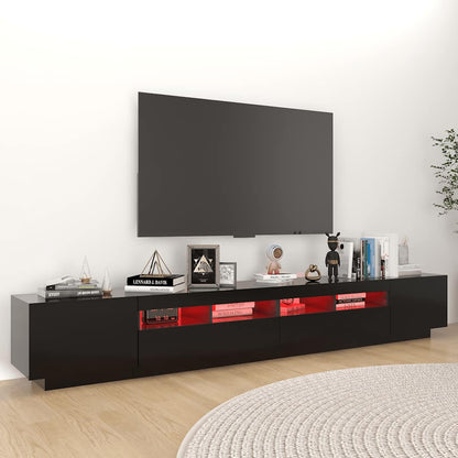 Meuble TV vidaXL avec lumières LED noir 260x35x40 cm