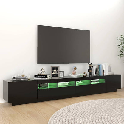 Meuble TV vidaXL avec lumières LED noir 260x35x40 cm
