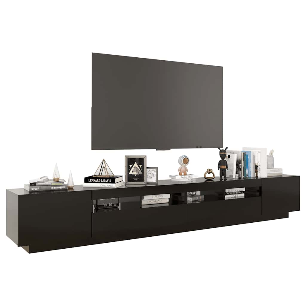 Meuble TV vidaXL avec lumières LED noir 260x35x40 cm