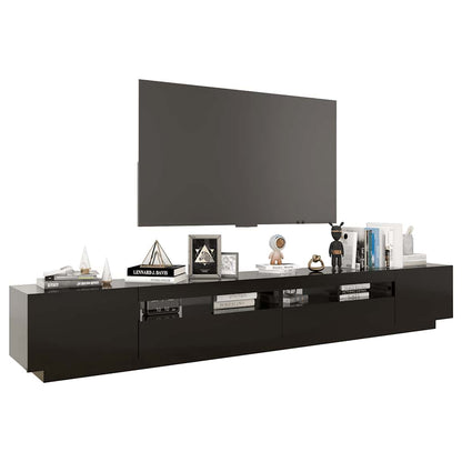 Meuble TV vidaXL avec lumières LED noir 260x35x40 cm