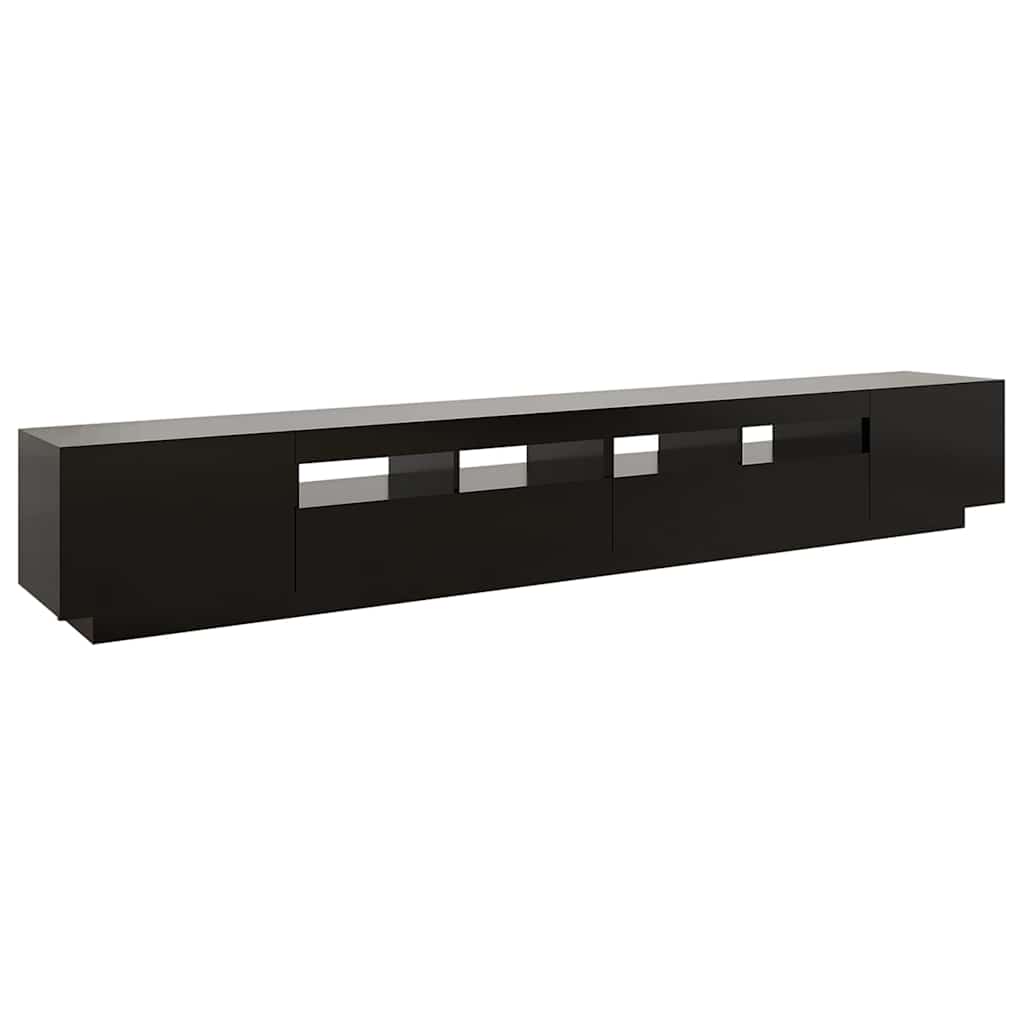 Meuble TV vidaXL avec lumières LED noir 260x35x40 cm