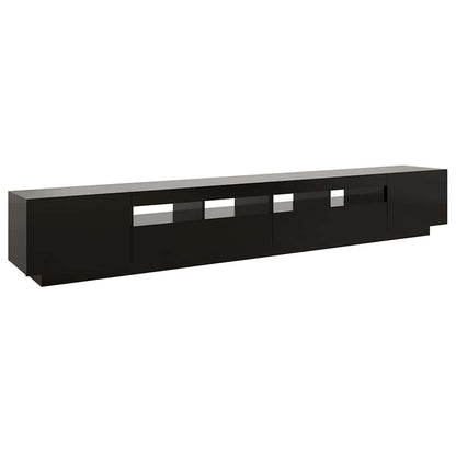 Meuble TV vidaXL avec lumières LED noir 260x35x40 cm