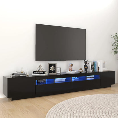 Meuble TV vidaXL avec lumières LED noir 260x35x40 cm
