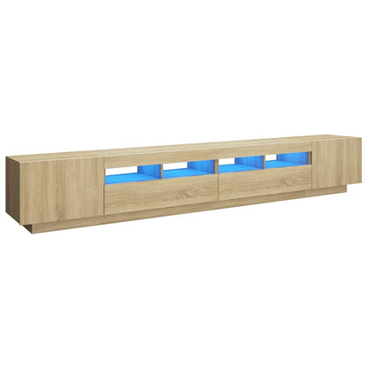 Meuble TV vidaXL avec lumières LED chêne Sonoma 260x35x40 cm