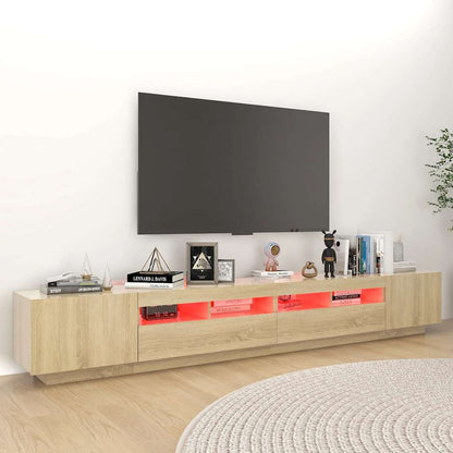 Meuble TV vidaXL avec lumières LED chêne Sonoma 260x35x40 cm