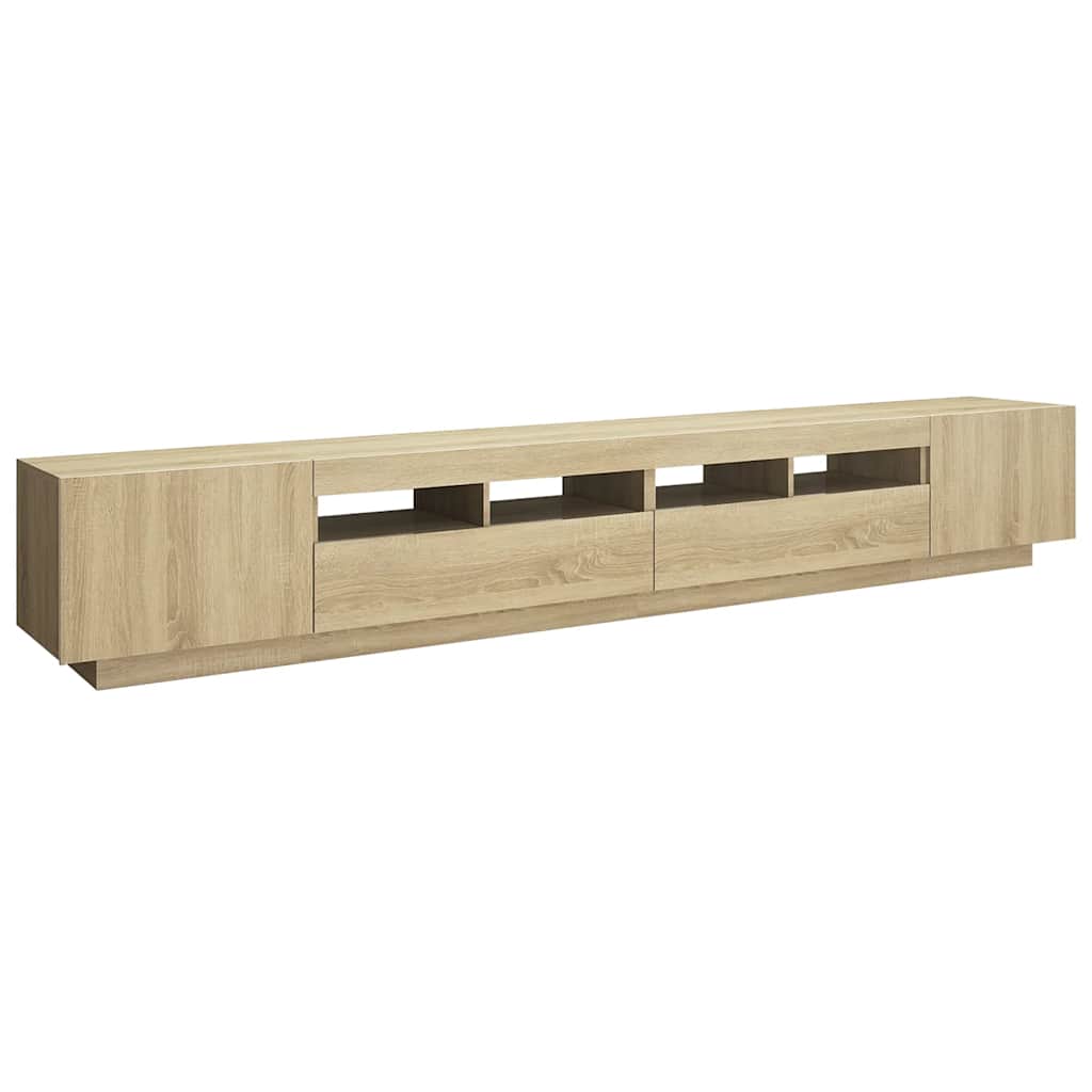 Meuble TV vidaXL avec lumières LED chêne Sonoma 260x35x40 cm