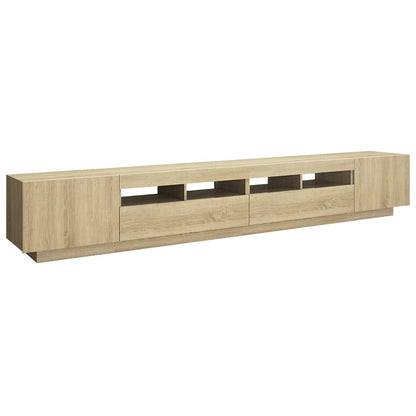 Meuble TV vidaXL avec lumières LED chêne Sonoma 260x35x40 cm