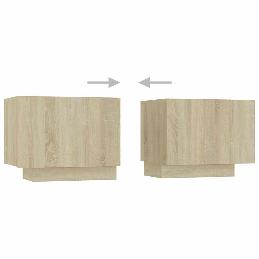 Meuble TV vidaXL avec lumières LED chêne Sonoma 260x35x40 cm