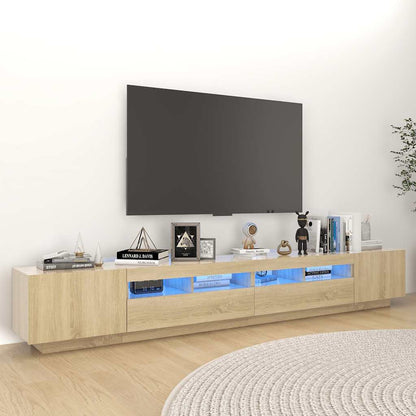 Meuble TV vidaXL avec lumières LED chêne Sonoma 260x35x40 cm