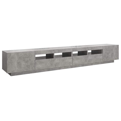 Meuble TV vidaXL avec lumières LED gris béton 260x35x40 cm