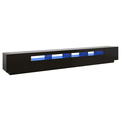 Meuble TV vidaXL avec lumières LED noir 300x35x40 cm