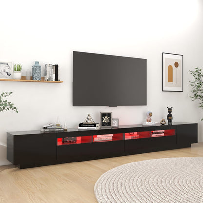 Meuble TV vidaXL avec lumières LED noir 300x35x40 cm