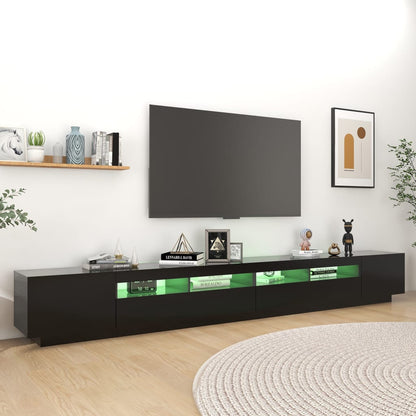 Meuble TV vidaXL avec lumières LED noir 300x35x40 cm