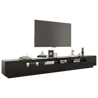 Meuble TV vidaXL avec lumières LED noir 300x35x40 cm
