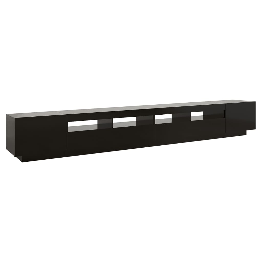Meuble TV vidaXL avec lumières LED noir 300x35x40 cm