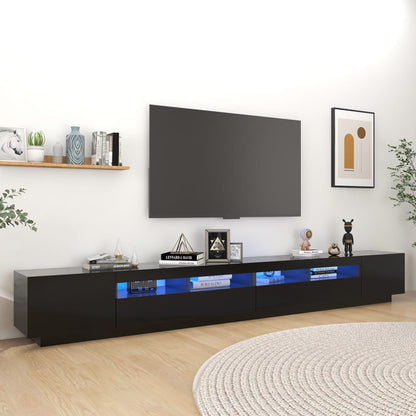 Meuble TV vidaXL avec lumières LED noir 300x35x40 cm