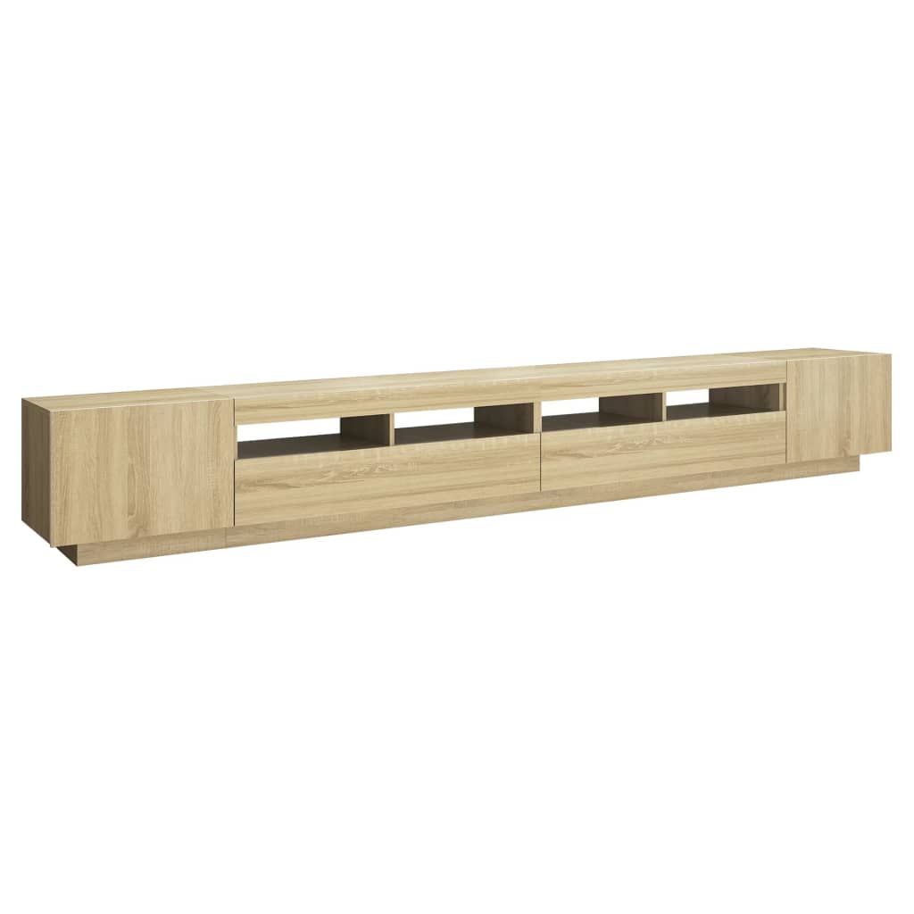 Meuble TV vidaXL avec lumières LED chêne Sonoma 300x35x40 cm
