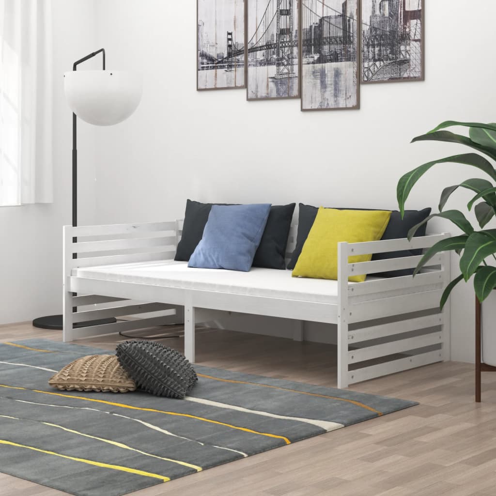 vidaXL Tagesbett Weiß Massivholz Kiefer 90x200 cm