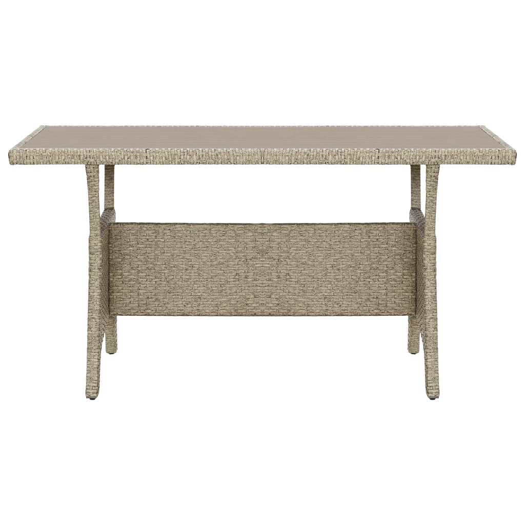 vidaXL Gartentisch Grau 120x70x66 cm Poly Rattan