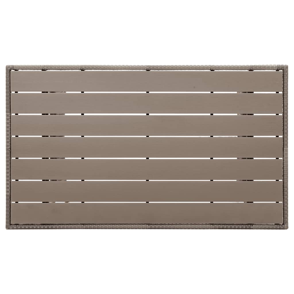 vidaXL Gartentisch Grau 120x70x66 cm Poly Rattan