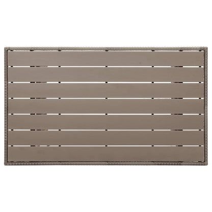 vidaXL Gartentisch Grau 120x70x66 cm Poly Rattan