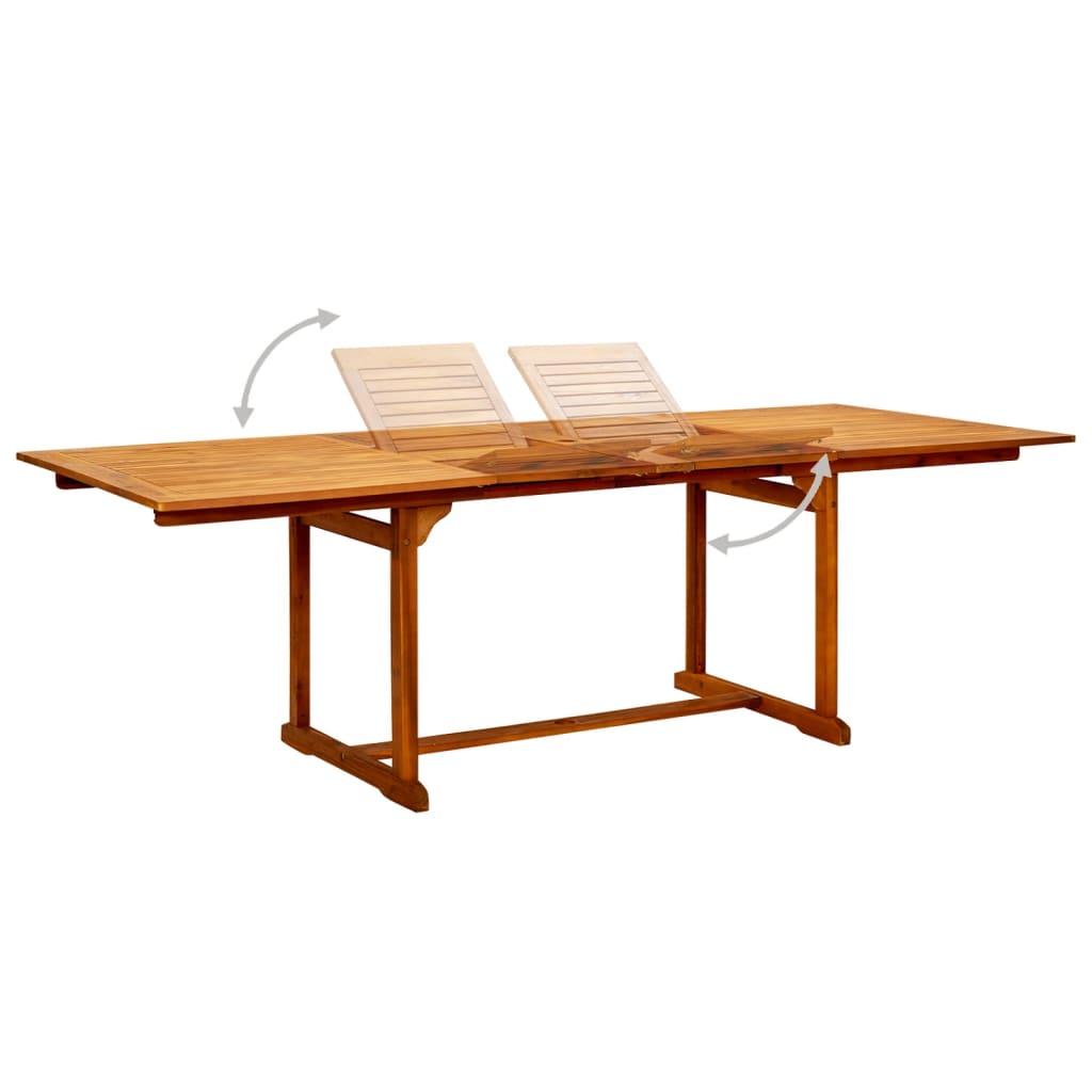 vidaXL Garten-Esstisch (160-240)x100x75 cm Massivholz Akazie