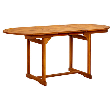 vidaXL Garten-Esstisch (120-170)x80x75 cm Massivholz Akazie