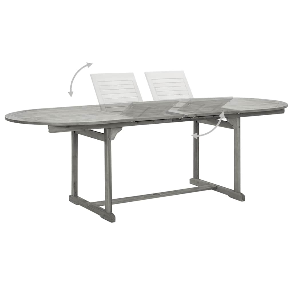 vidaXL Garten-Esstisch (160-240)x100x75 cm Massivholz Akazie