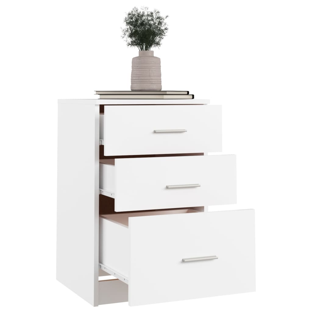vidaXL Table de chevet blanc 40x40x63 cm Bois d'ingénierie