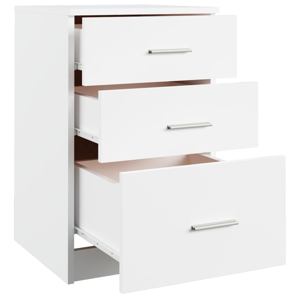 vidaXL Table de chevet blanc 40x40x63 cm Bois d'ingénierie