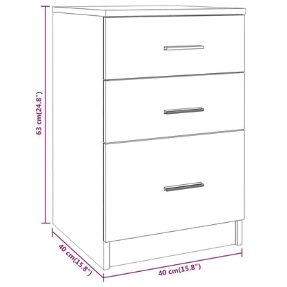 vidaXL Table de chevet blanc 40x40x63 cm Bois d'ingénierie