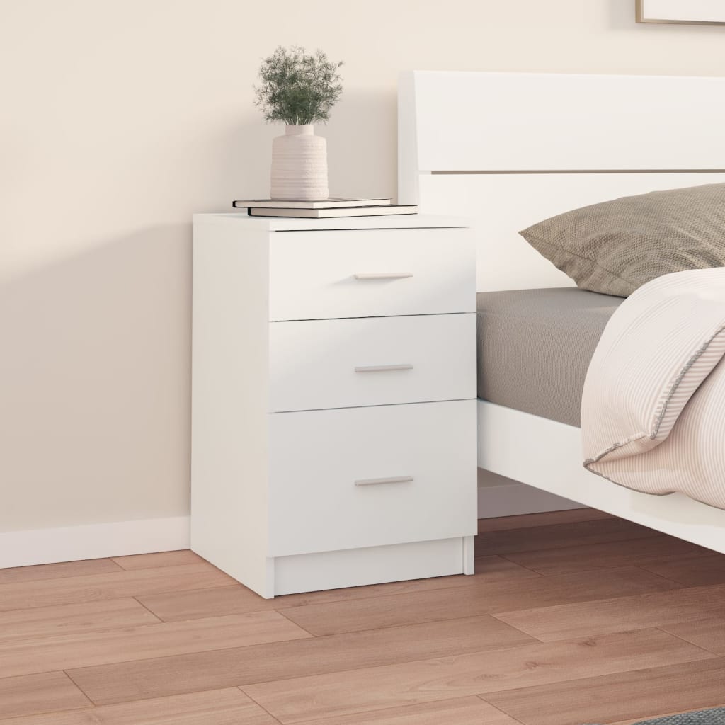 vidaXL Table de chevet blanc 40x40x63 cm Bois d'ingénierie