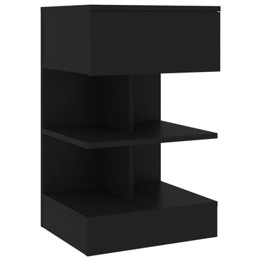 vidaXL Table de chevet noire 40x35x65 cm Bois d'ingénierie