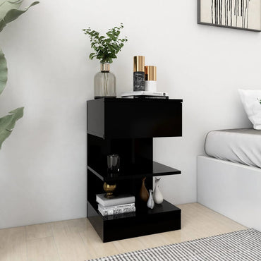 vidaXL Tables de chevet 2 pcs Noir 40x35x65 cm