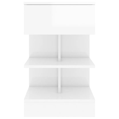 vidaXL Tables de chevet 2 pcs Blanc brillant 40x35x65 cm