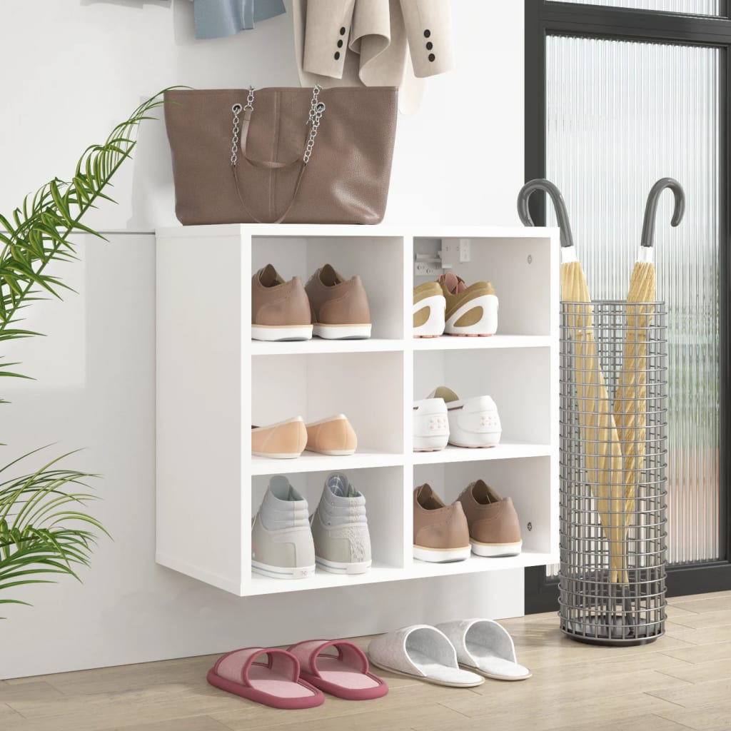 vidaXL Meuble à chaussures blanc 52,5x30x50 cm