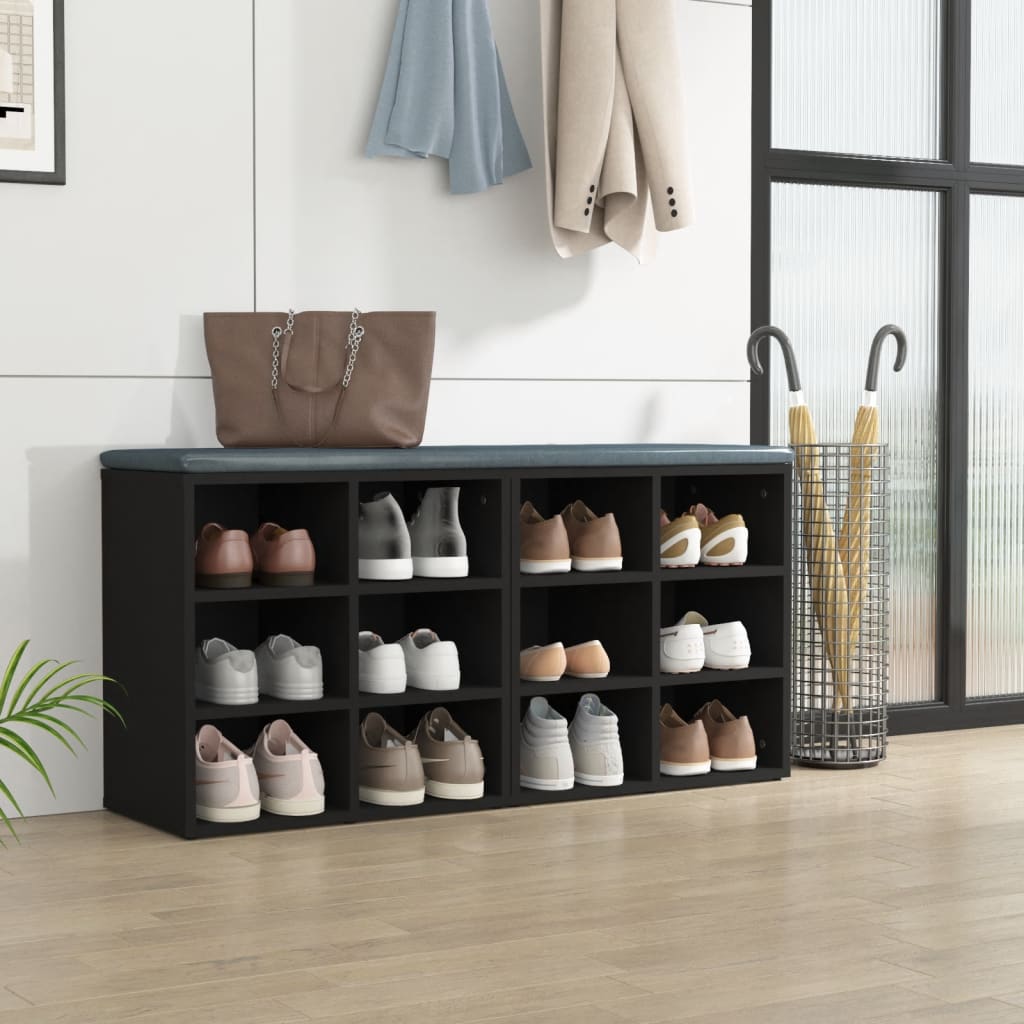 vidaXL Schuhregale 2 Stk. Schwarz 52,5x30x50 cm