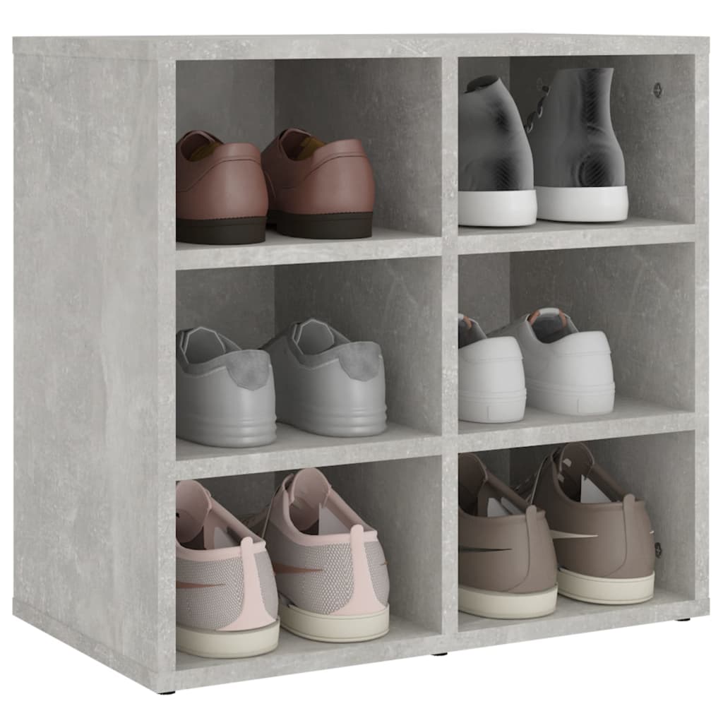 vidaXL Meuble à chaussures gris béton 52,5x30x50 cm