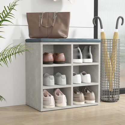 vidaXL Meuble à chaussures gris béton 52,5x30x50 cm