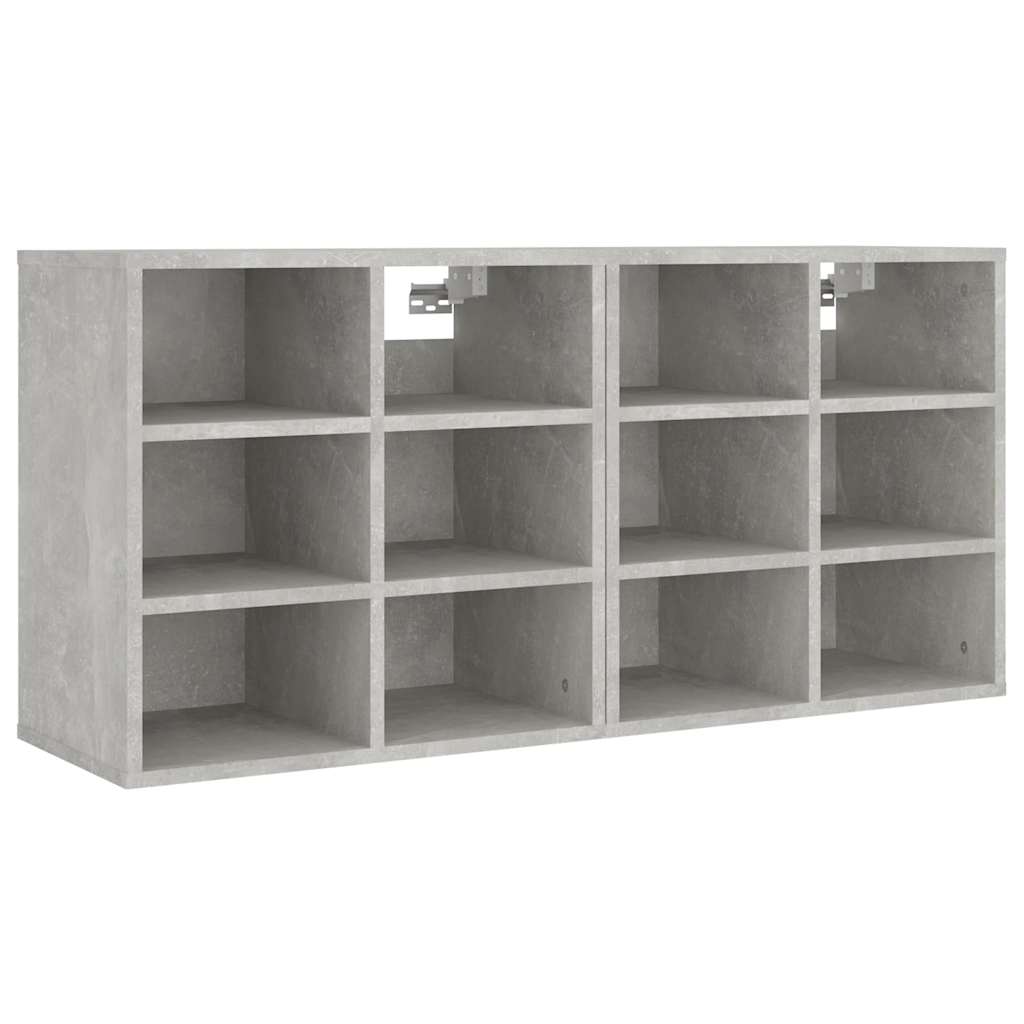 vidaXL Meubles à chaussures 2 pcs Gris béton 52,5x30x50 cm