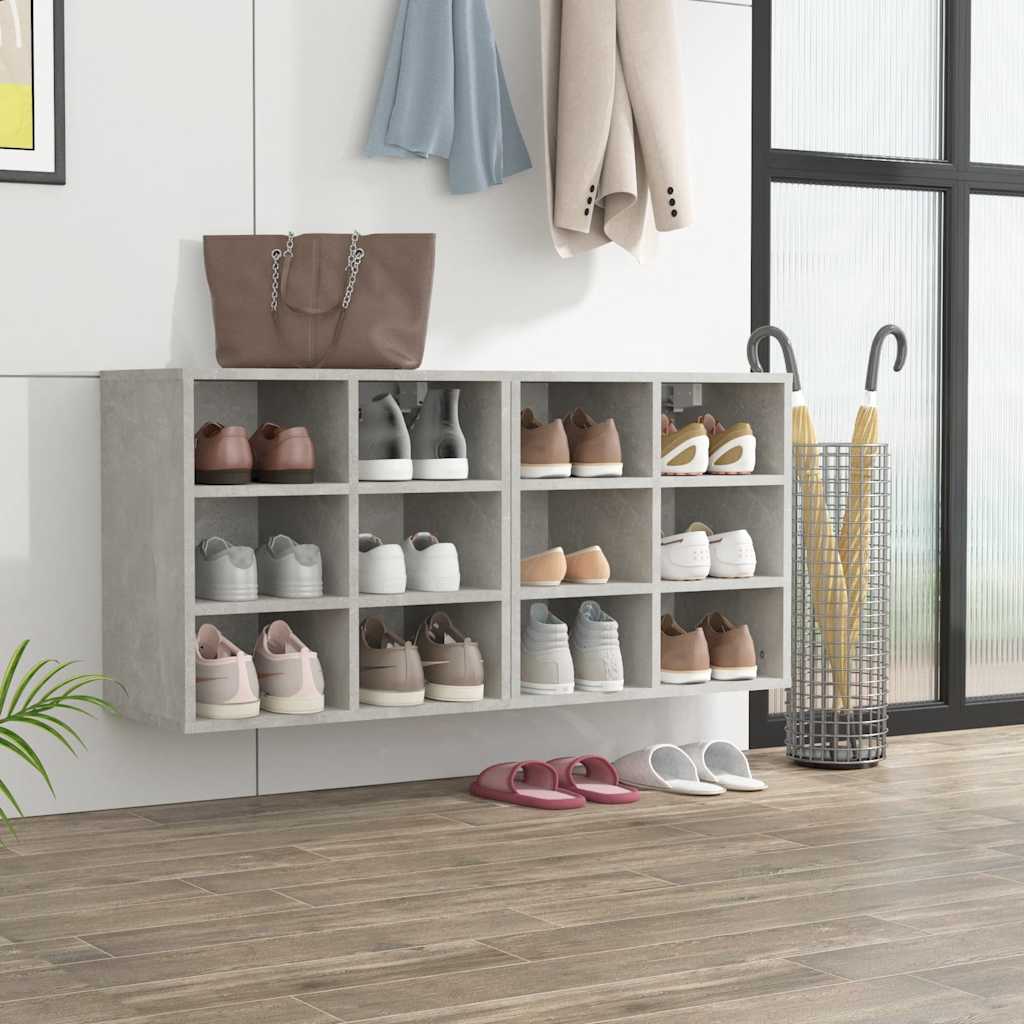 vidaXL Meubles à chaussures 2 pcs Gris béton 52,5x30x50 cm