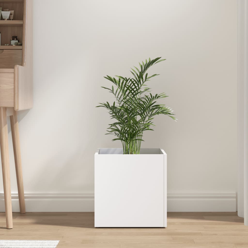 vidaXL Jardinière blanc 40x40x40 cm bois d'ingénierie