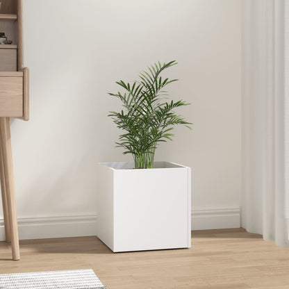 vidaXL Jardinière blanc 40x40x40 cm bois d'ingénierie