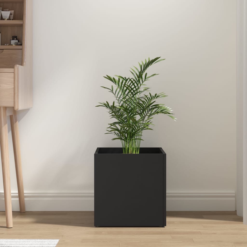 vidaXL Jardinière noire 40x40x40 cm Bois d'ingénierie