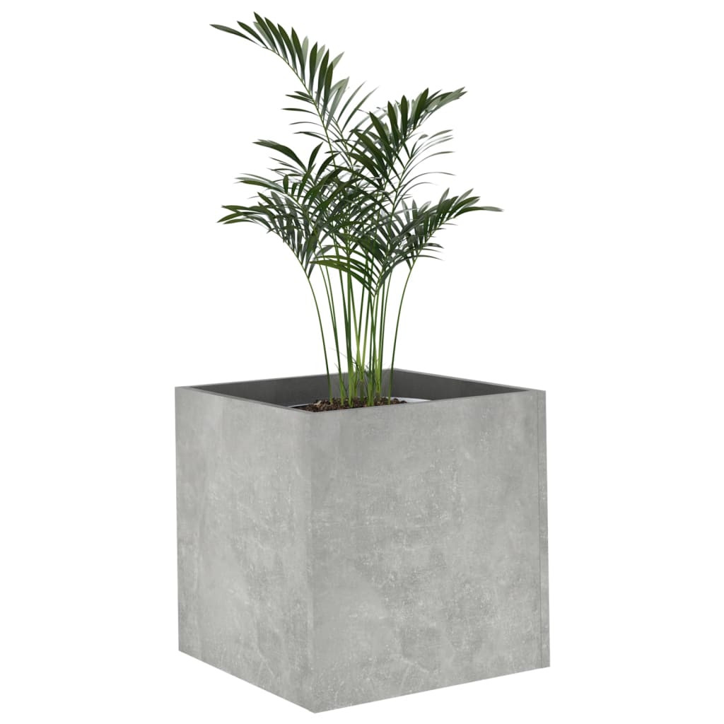 vidaXL Pflanzgefäß Betongrau 40x40x40 cm Holzwerkstoff
