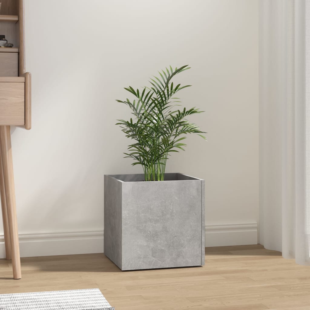 vidaXL Pflanzgefäß Betongrau 40x40x40 cm Holzwerkstoff