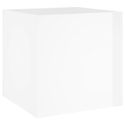 vidaXL Jardinière blanc brillant 40x40x40 cm bois d'ingénierie