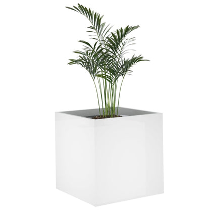 vidaXL Jardinière blanc brillant 40x40x40 cm bois d'ingénierie