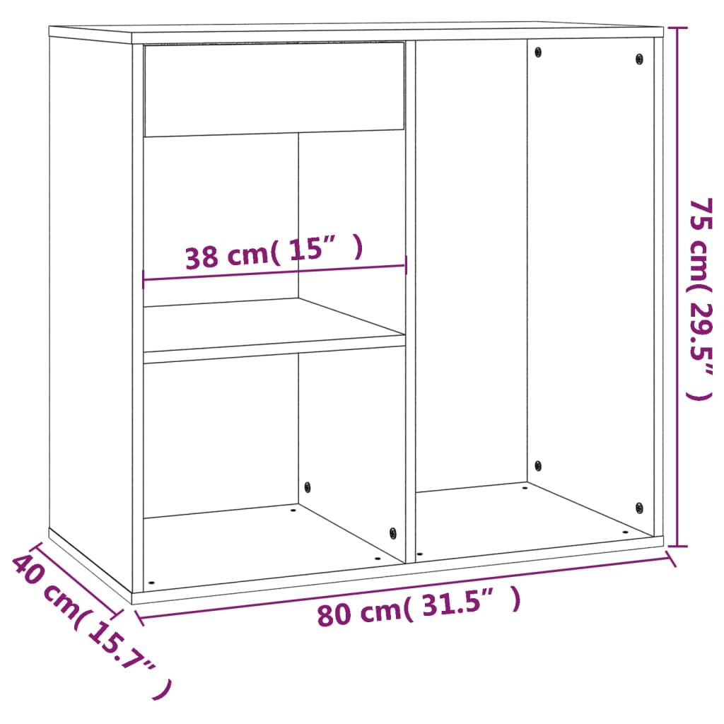 vidaXL Meuble de maquillage Blanc 80x40x75 cm Bois d'ingénierie