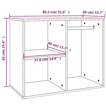 vidaXL Regal für Schminktisch Betongrau 80x40x65 cm Holzwerkstoff
